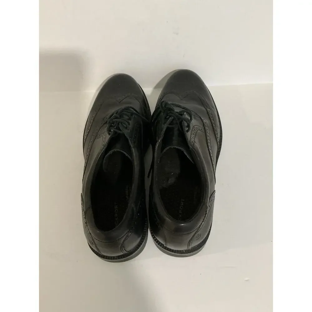 Rockport Adiprene By Adidas Mens Oxford Shoes Black Leather Wingtip Size 11